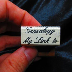 Genealogy My Link To Wood Mounted Stamp 1.25" X 1.75"